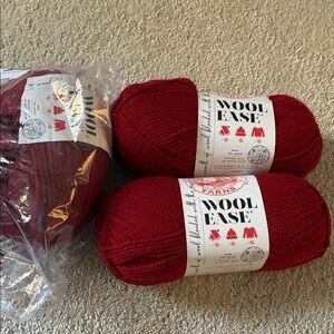 Lion Brand Wool-Ease Yarn - Cranberry
